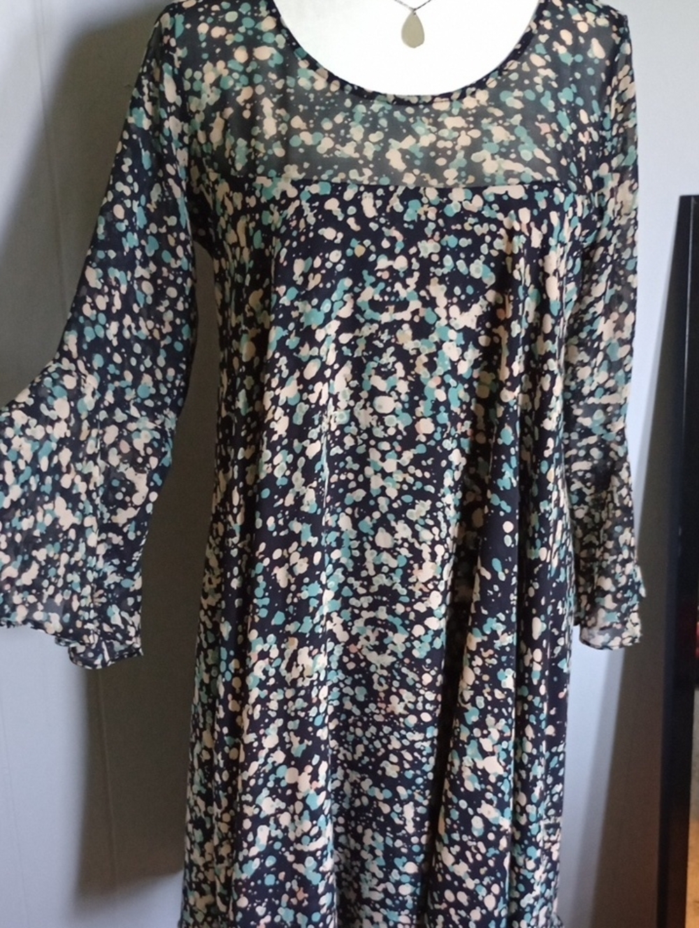 Paper Crown Mini Dress With Ruffle Sleeves Size XS